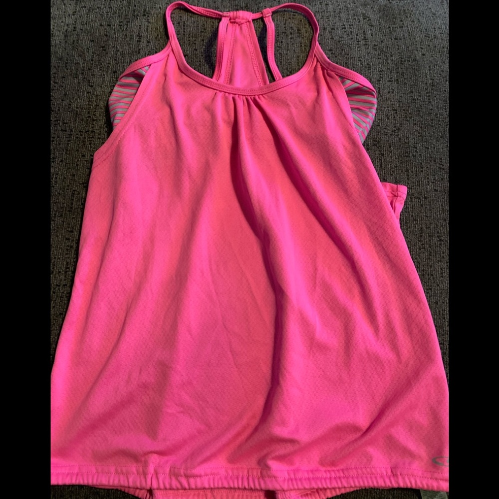Pink champion tank top with built in sports bra